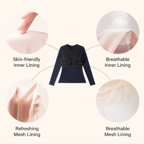 NWT OGL MaxWarm Crewneck Long Sleeve Brami Black (Size M) - Picture 2 of 8